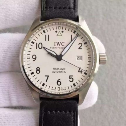 Replica IWC MKF Mark XVIII IW327002 White Dial Leather Strap A2892