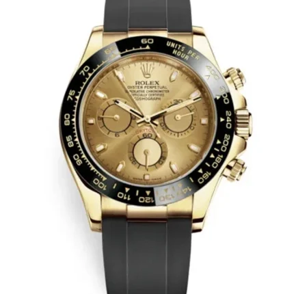 Rolex Cosmograph Daytona 116518LN Champagne Dial Oysterflex Yellow Gold Mens Watch(1:1 replica)