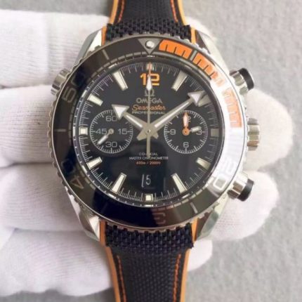 Replica Omega Planet Ocean Master Chronometer Chrono Black Dial Black Nylon Strap A9900