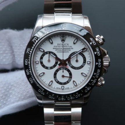 Replica Rolex Daytona 116500 LN Noob White Dial SS Bracelet A7750