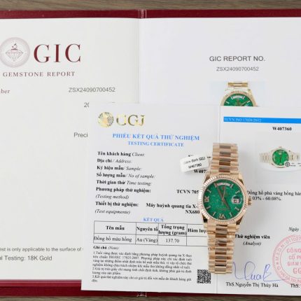 Rolex Day-Date 128235 Dial Aventurine Replica Watch Custom Gold Wrapped 36mm