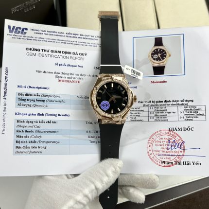 Hublot Orlinski King Gold Black Dial Custom Moissanite Diamonds Hong Kong 40mm