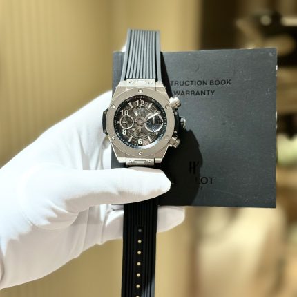Hublot Replica Watch Big Bang Unico Titanium Black Rubber Strap 44mm