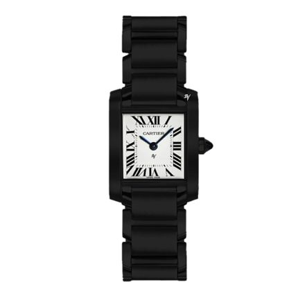 Fake Cartier Replica Watch TANK Francaise Limited Edition Black DLC-PVD(1:1 replica)
