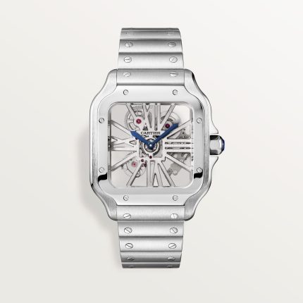 Fake Cartier Watch Santos large model mechanical movement Stainless Steel Skeleton Dial WHSA0015 TWF(1:1 replica)