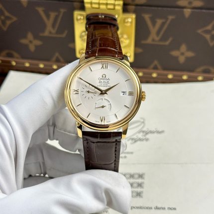 Omega De Ville Prestige Power Reserve Replica 11 Watch Leather Strap 39.5mm