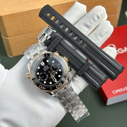 Omega Seamaster Diver 300M Chronograph Replica Watches Black Dial N1 Factory 44mm