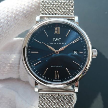 Replica IWC MK Portofino Automatic Blue Dial SS Mesh Bracelet