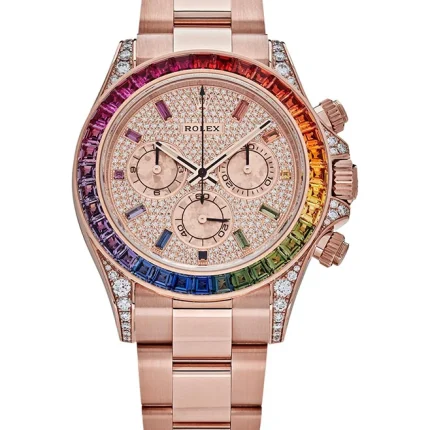 Rolex Daytona Rose Gold Rainbow Bezel Diamond Dial 116595RBOW(1:1 replica)