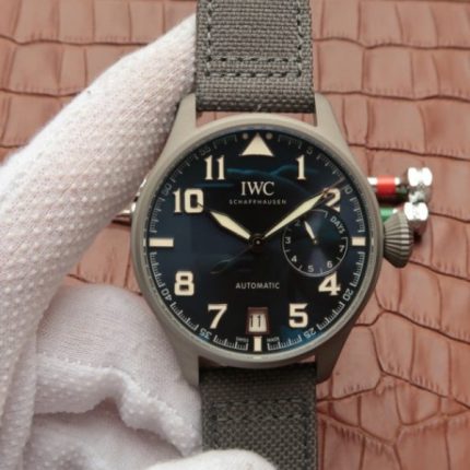 Replica IWC Big Pilot Custom Made Sandblasted SS Case Blue Dial
