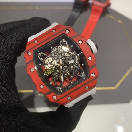 Swiss Richard Mille RM 35-01 Replica Rafael Nadal Red Case Watch ?C Carbon Fiber Case, Luxury Sport Design